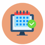 Clock and calendar icon representing fast-track medical appointments