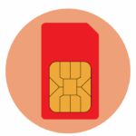 Mobile phone or SIM card icon denoting local communication support